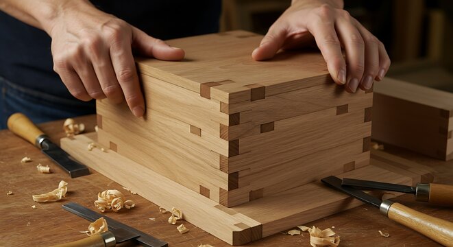 A traditional Japanese wood joinery demonstration