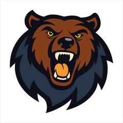 Bear growling mascot vector illustration