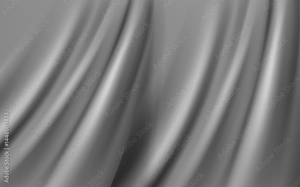 Poster smooth, flowing gray fabric with soft folds and highlights. the way the light interacts with the mat