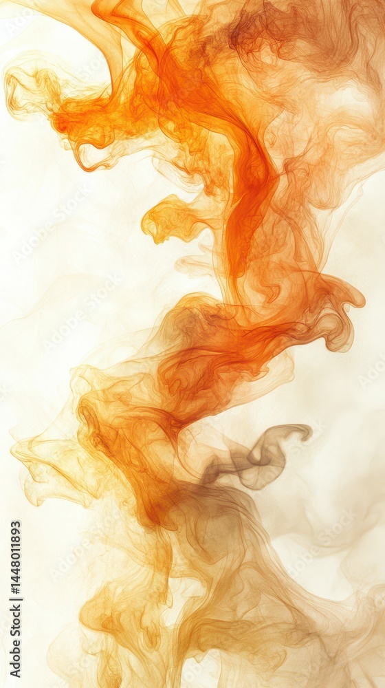 Aufkleber swirling orange and brown smoke patterns create an abstract visual effect against a light background