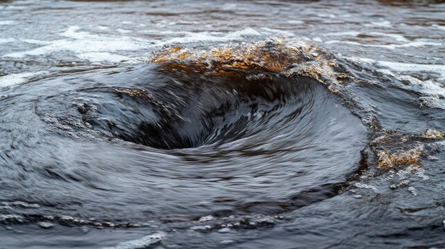 Powerful Vortex in a River Nature's Whirlwind