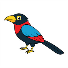 Cartoon paradise tanager vector illustration