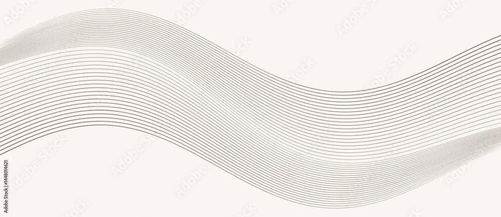 Aufkleber Abstract background with waves lines. Illusion of dynamic transition. Black lines on a white background.
