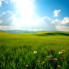 Wide open space of sunlight