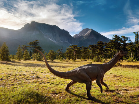 Generative AI Anchisaurus dinosaur from the Mid Jurassic