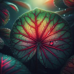 Leaf highlighting the vein color