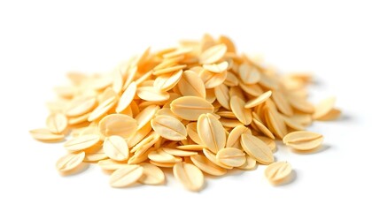 Oatmeal flakes isolated on white background