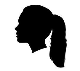 silhouette of a woman with long hair