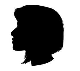 silhouette of a woman with short hair
