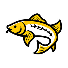 Creative Carp Fish Icon Vector Illustration
