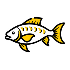 Creative Carp Fish Icon Vector Illustration