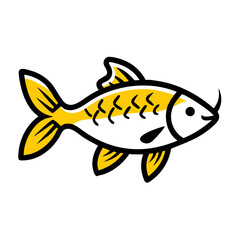 Creative Carp Fish Icon Vector Illustration