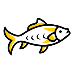 Creative Carp Fish Icon Vector Illustration