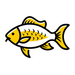 Creative Carp Fish Icon Vector Illustration