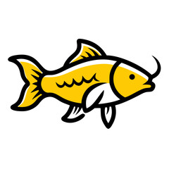 Creative Carp Fish Icon Vector Illustration