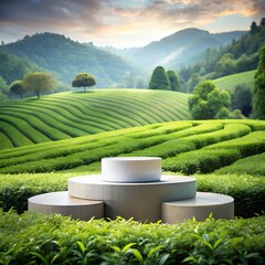A Podium tea garden landscape 