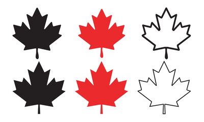 Maple Leaf Vector Icon Set, 
Maple leaf logo design vector template, Maple leaf logo design vector illustration template, Maple leaves logo set ,happy Canada day