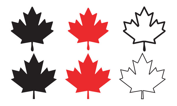 Maple Leaf Vector Icon Set, 
Maple leaf logo design vector template, Maple leaf logo design vector illustration template, Maple leaves logo set ,happy Canada day