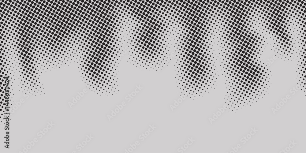 Poster abstract halftone crowd silhouette in pop art retro style. comic event background illustration. abst