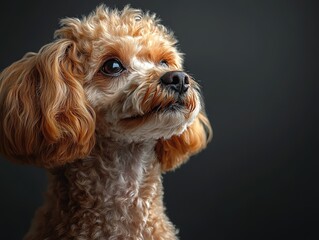 Tiny orange Chihuahua with large reflective eyes stares at camera, snowflake-shaped collar on blurred teal backdrop.