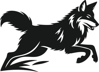 Obraz premium Coyote animal vector silhouette