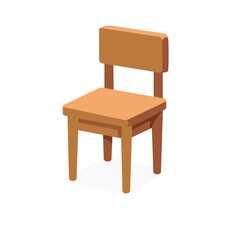 Traditional Wooden Chair on White Background