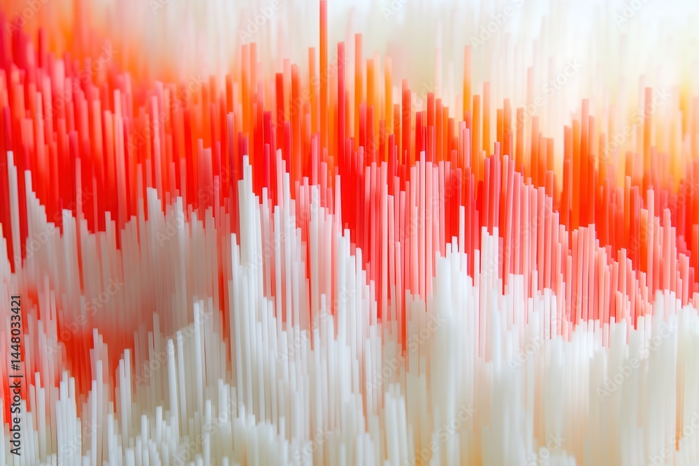 Poster abstract colorful wave pattern showcasing vibrant red and white vertical lines