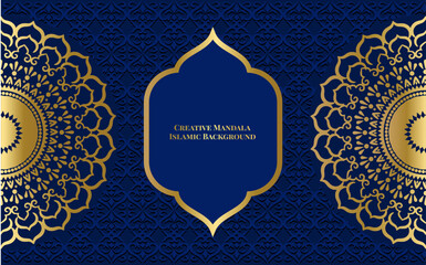 Islamic background concept with creative mandala circle vector design