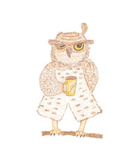 OWL and Coffee - Good Morning, PNG, 3000 x3 600 px
