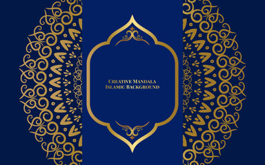 Islamic background concept with creative mandala circle vector design