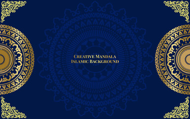 Islamic background concept with creative mandala circle vector design