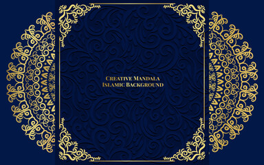 Islamic background concept with creative mandala circle vector design