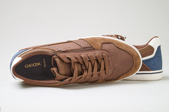 cognac-colored men's shoes from the Geox brand