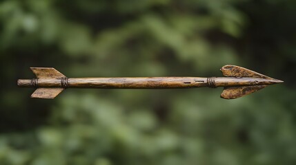 6. A rustic wooden arrow with a carved tip