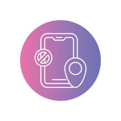  Phone-Free Zone Icon vector stock illustration