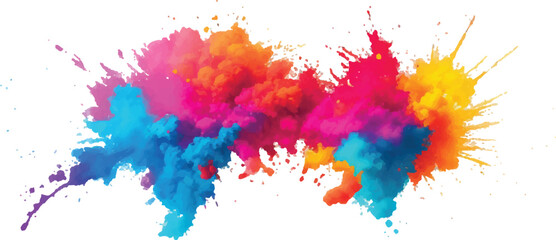 A Modern and Colorful Aquarelle Art Piece Featuring Explosive Watercolor Streaks, Splashes, and Brush Marks on a White Canvas, Creating a Dynamic and Playful Splash Effect.
