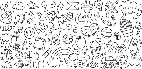 Hand Drawn Abstract Doodle Line Vector Illustration