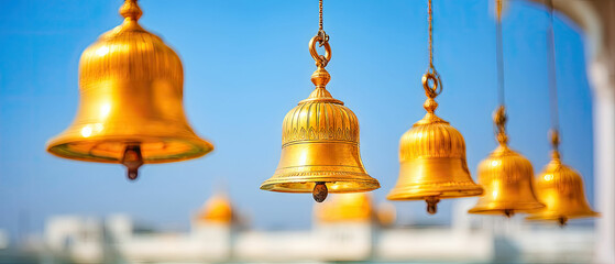 Golden Bells Stock Photo Temple Bells Image