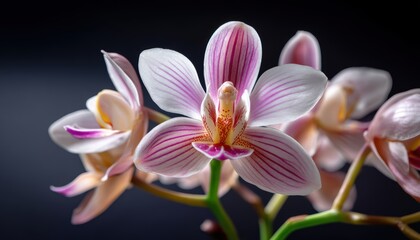 Fototapeta premium Beautiful orchid blossom with delicate petals.