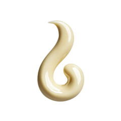 Naklejka premium Creamy Swirl of White Lotion or Cream Isolated on White Background