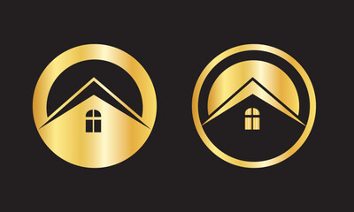 Luxury Golden Real Estate Logo Design – Premium House Icon