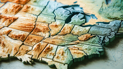 USA Topographic Map Detailed Relief Texture Image