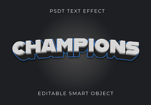 Blue And Gray Sports Bold Font Athletic Text Effect