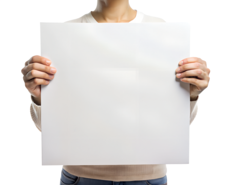 female doctor holding a blank placard