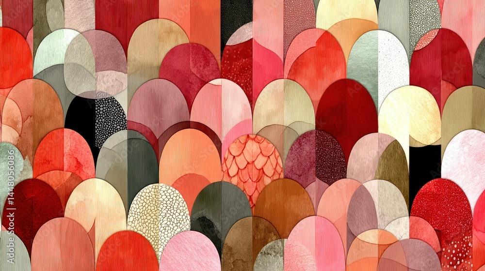 Poster abstract colorful overlapping shapes pattern