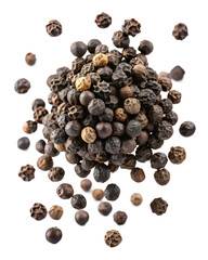 black pepper on white background