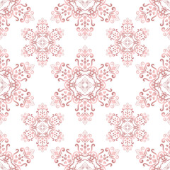 Classic Damask seamless pattern, Vintage design, element old style, Rose gold floral ornament, Luxury Ornamental lace tracery, Traditional background, Vector Illustration for Elegant Textile Design