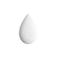 White Teardrop-Shaped Textured Object on White Background