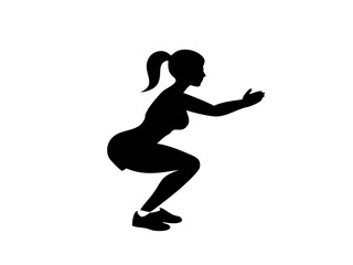 Woman Squat Exercise Silhouette