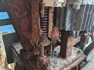 Severely Corroded Industrial Machinery: A Close-Up of Rust and Decay